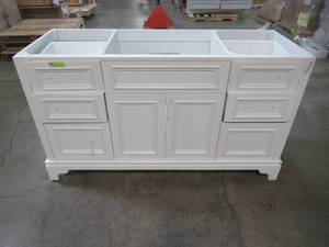 lot 37 image: Home Decorators Collection Mara 60 in. W x 22 in. D Bath Vanity in White Mara 60W