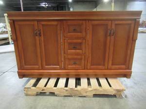 lot 42 image: Home Decorators Collection Naples 61 in. W x 22 in. D Double Sink Vanity in Warm Cinnamon NACASETS6122D