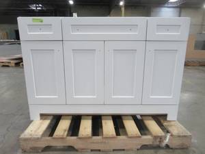 lot 46 image: Glacier Bay Everdean 48.5 in. W x 18.75 in. D Vanity in White EV48P2-WH