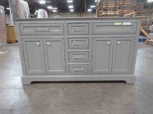 lot 48 image: Water Creation 60 in. W x 21.5 in. D x 34 in. H Vanity in Cashmere Grey Derby 60G
