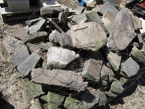 lot 181 image: Rubble wall, wire bundle...