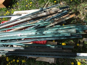 lot 196 image: Steel fence posts, pipe & orange fe...