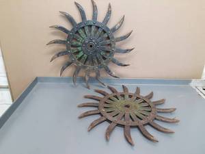 lot 54 image: Pair of Rotary Hoe Wheels