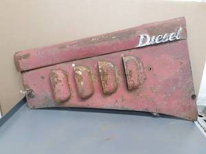 lot 63 image: Louvered Truck Hood Panel w Diesel Emblem - Great Wall Hanger