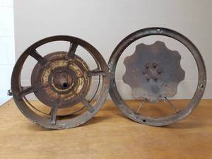 lot 69 image: Vintage Corn Planter Wheel & Decorative Steel Rim