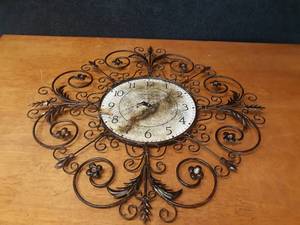 lot 157 image: Large Metal Ornate Clock - Needs new time piece