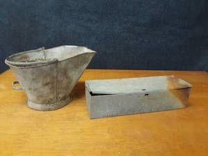 lot 161 image: Vintage Galvanized Coal Bucket and Tool Box
