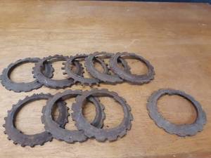 lot 168 image: Lot of 9 Cast Iron Seed Metering Discs