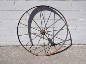 lot 116 image: Large Steel Wagon Wheel