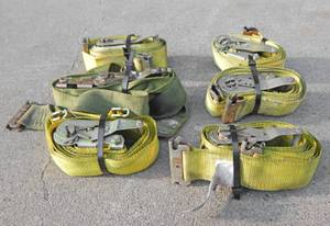 lot 22 image: Set of 6 Assorted E-Track Ratchet Straps
