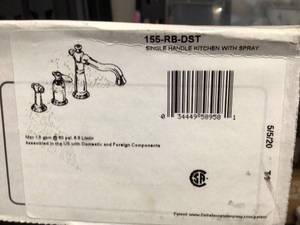 Delta VICTORIAN� Single Handle Kitchen Faucet With Spray MODEL# 155-RB-DST