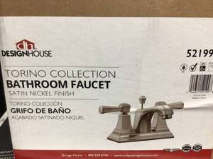 Design House 521997 Torino Centerset 4 LavatoryBathroom Faucet Satin Nickel see pictures