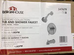 Design House Tub and Shower Trim Package with Single Function Shower Head and Tub Spout Model547679