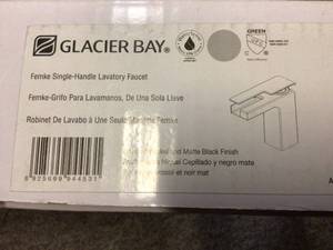 Femke Single Hole Single-Handle Low-Arc Bathroom Faucet in Brushed Nickel and Matte Black by Glacier Bay
