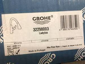 Grohe 32298003 Ladylux L2 Single-Handle Pull Down Triple Spray Kitchen Faucet in Starlight Chrome