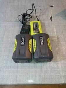 40-Volt Lithium-Ion 5 Ah High Capacity Battery & charger by RYOBI- set of 2 -