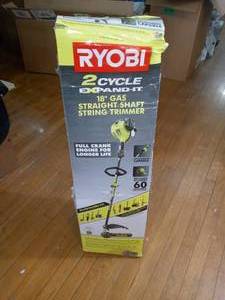 25cc 2-Cycle Attachment Capable Full Crank Straight Gas Shaft String Trimmer by RYOBI- open box not used