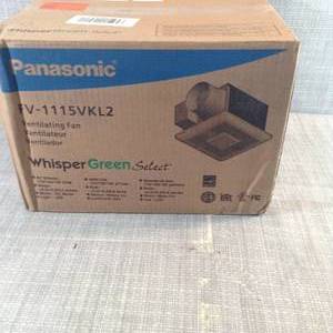 WhisperGreen Select Pick-A-Flow 110130150 CFM Exhaust Fan LED Light Flex-Z Fast Install bracket 6 in. duct adapter by Panasonic- open box not used