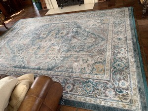 lot 5 image: Unique Loom Havana Collection 10 x 13 Rug - Grey, Aqua & Honey