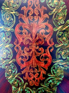 lot 10 image: Unique Geometric Painting on Wood
