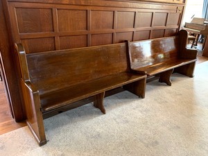 lot 15 image: Antique Long Wooden Pew
