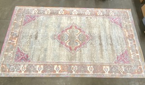 lot 32 image: Unique Loom Palazzo Collection 10.6ft x 16.5ft Area Rug- White, Beige, Orange & Pink