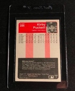 lot 88 image: 1985 Fleer Kirby Puckett Autograph Card