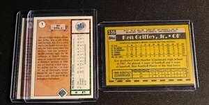 lot 92 image: Lot of 2 1989 Upper Deck Ken Griffey Jr. Cards  1 1990 Topps Ken Griffey jr.