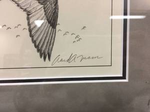 lot 119 image: David A Mass signed Framed Duck Print 7.5x9