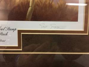 lot 120 image: Framed Ducks Unlimited 2008 Minnesota Migratory Print Framed numbered 10045000 11x14