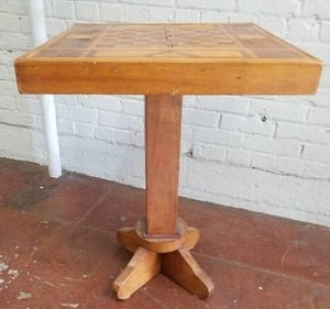 lot 26 image: Antique Wood Inlay Game Table