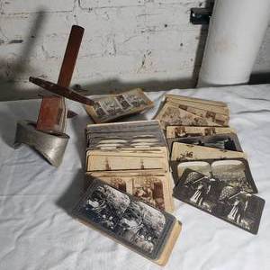 lot 182 image: Antique Stereoscope Viewer with Cards