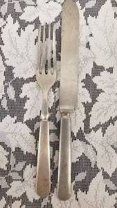 lot 96 image: Antique Rogers Nickel Silver Flatware Service