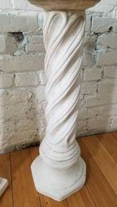 lot 42 image: Pair of White Plaster Twisted Columns