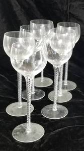 lot 114 image: Twisted Tall Stem Wine Glasses