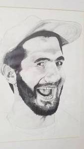 lot 64 image: Happy Dude Charcoal Portrait
