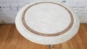 lot 4 image: Mosaic Tile Side Table with Metal Base