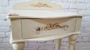lot 59 image: Romantic French Vanilla Side Table Night Stand