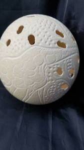 lot 41 image: Carved African Imagery Ostrich Egg