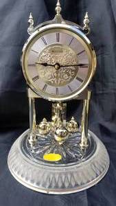 lot 28 image: Vintage Bulova Anniversary Day Clock with Glass Dome