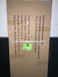 lot 51 image: HUSKY 72 in. Solid Wood Work Surface for Regular Duty Welded Steel Garage Storage System
