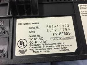 lot 168 image: Panasonic 4 Head Omnivision VCR