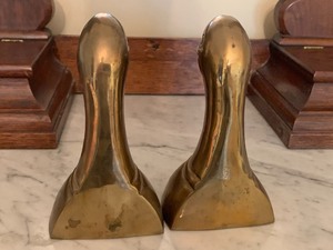 lot 16 image: Brass Duck Head Bookends