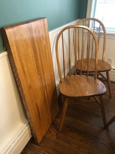 lot 20 image: Oak Kitchen Table and Six Chairs