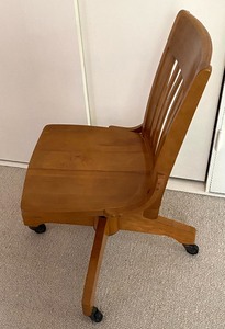 lot 102 image: Wood Office Chair on Castors
