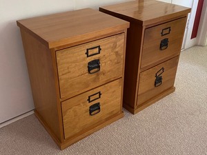 lot 107 image: Pair of Wood Filing Cabinets