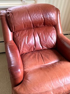 lot 113 image: Leather Chair and Ottoman