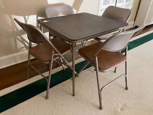 lot 59 image: Card Table and Chairs Set