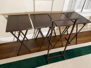 lot 60 image: Folding Tray Table Set