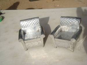 lot 112 image: Silver Chair Bookends